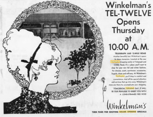 Tel-Twelve Mall - Oct 1968 Winklemans Ad (newer photo)